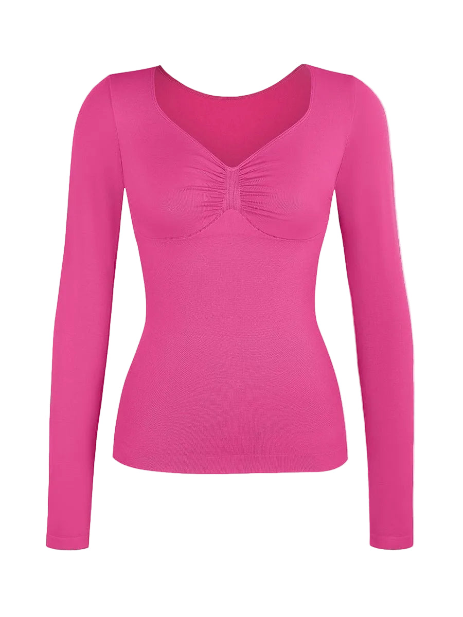 Seamless Diamond Neck Bust Support Waist and Tummy Control Shaping Top