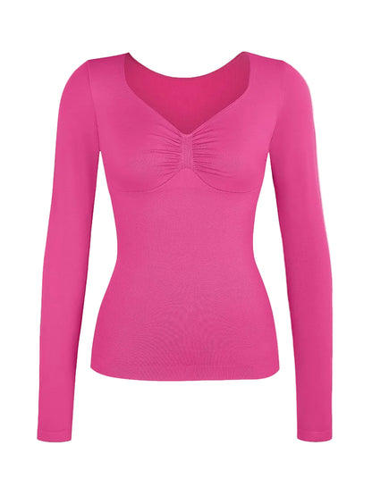 Seamless Diamond Neck Bust Support Waist and Tummy Control Shaping Top
