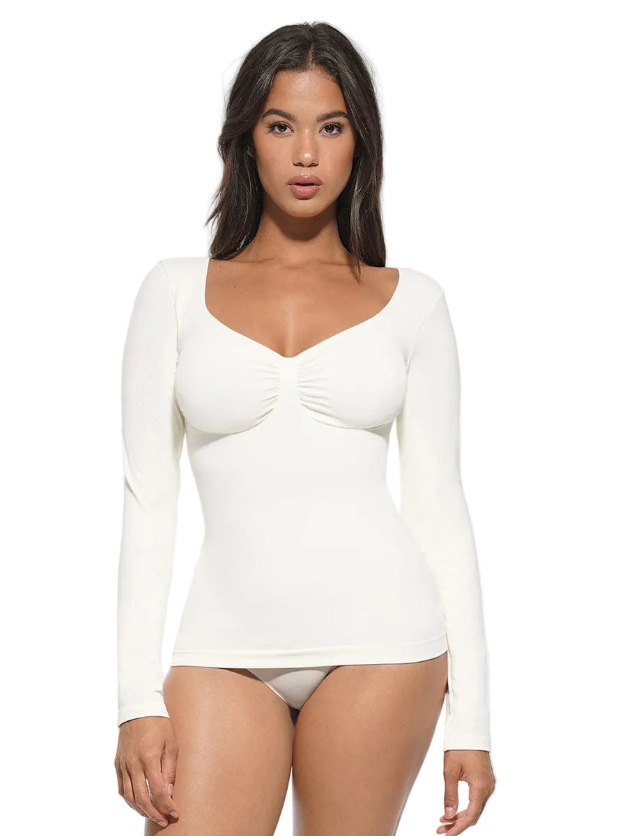 Seamless Diamond Neck Bust Support Waist and Tummy Control Shaping Top