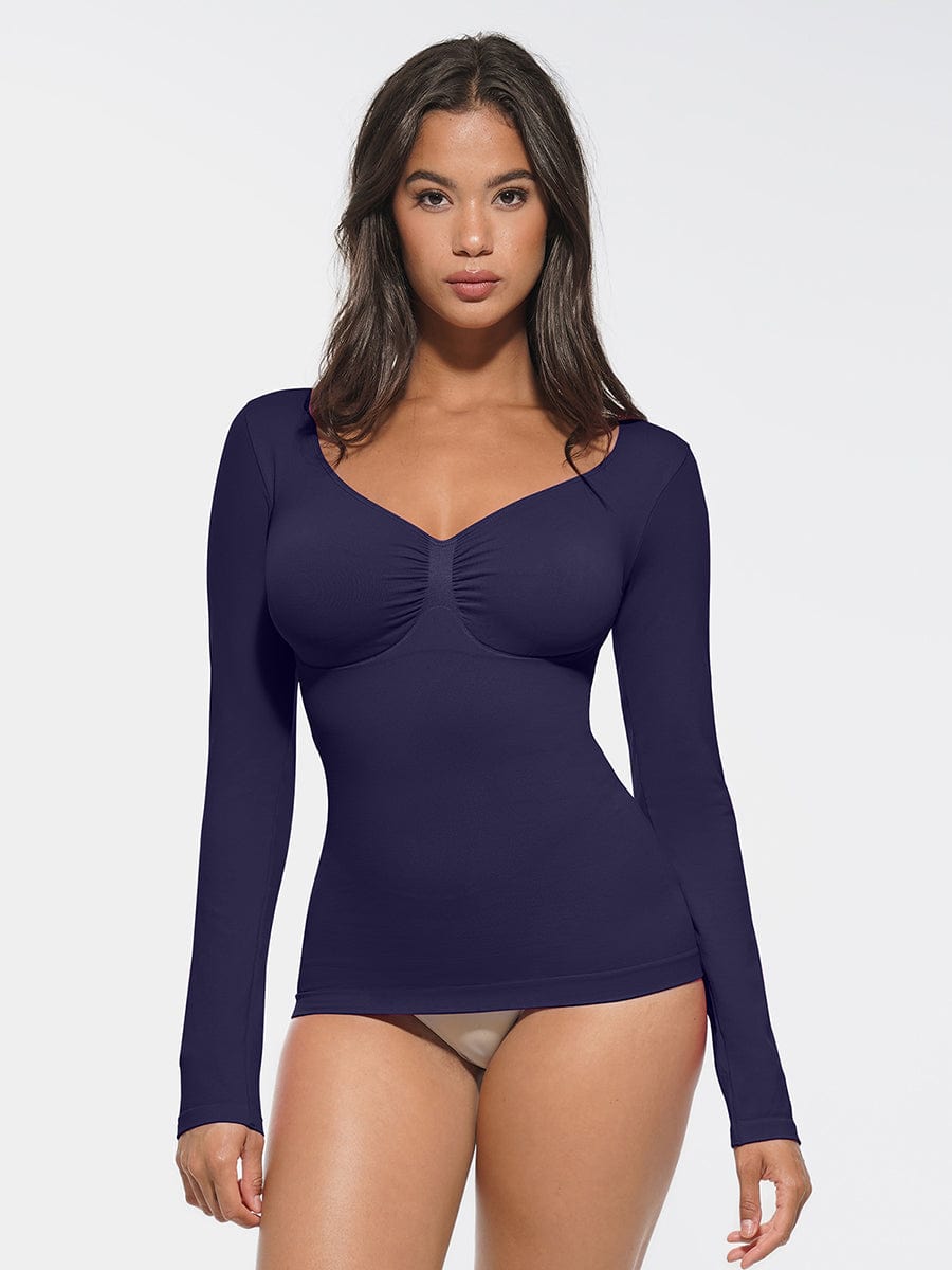 Seamless Diamond-Neck Bust Support Shaping Top