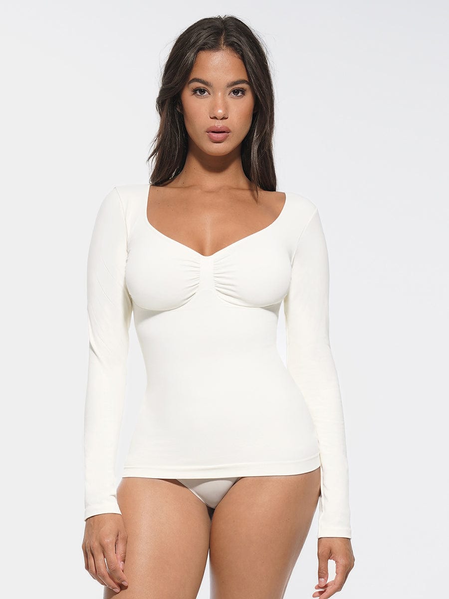 Seamless Diamond-Neck Bust Support Shaping Top