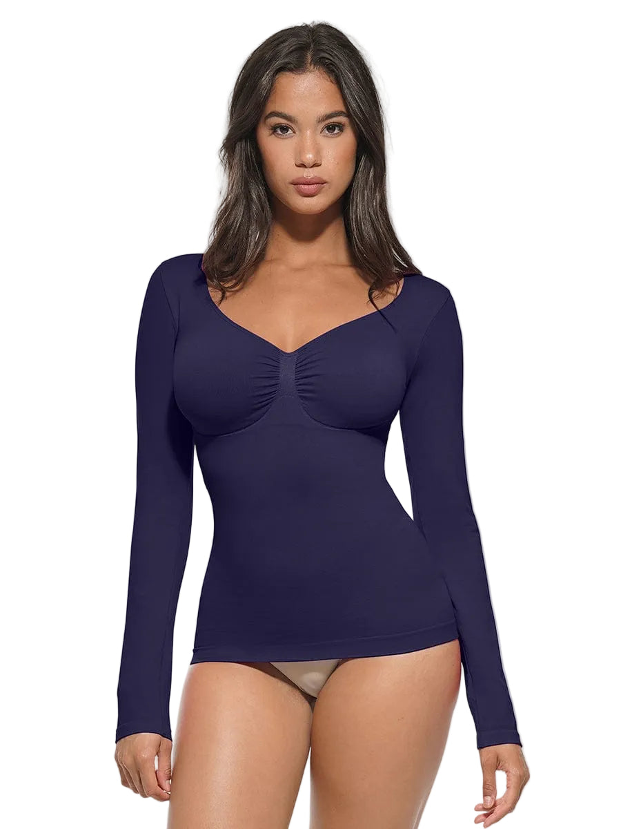Seamless Diamond Neck Bust Support Waist and Tummy Control Shaping Top