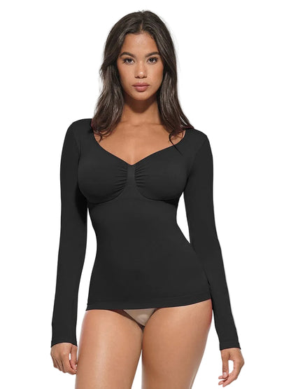 Seamless Diamond Neck Bust Support Waist and Tummy Control Shaping Top