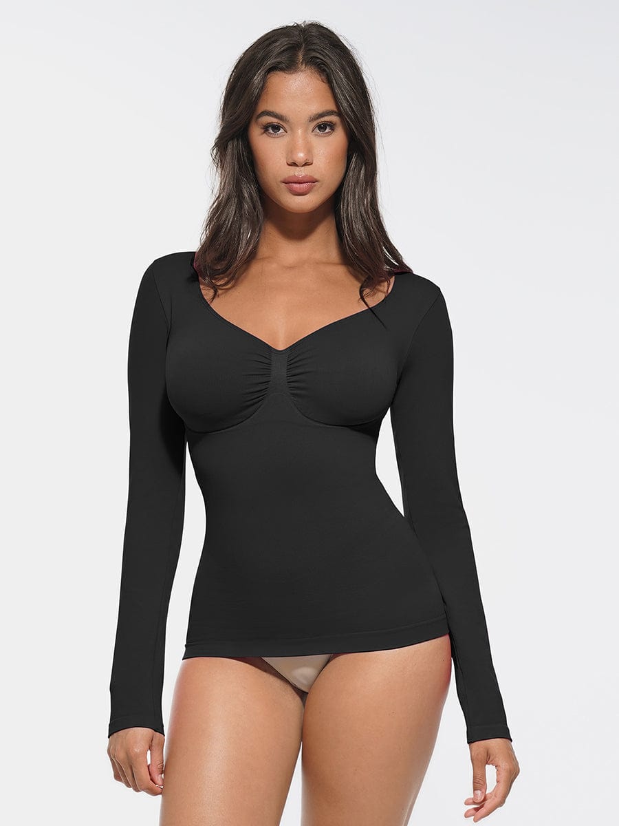 Seamless Diamond-Neck Bust Support Shaping Top