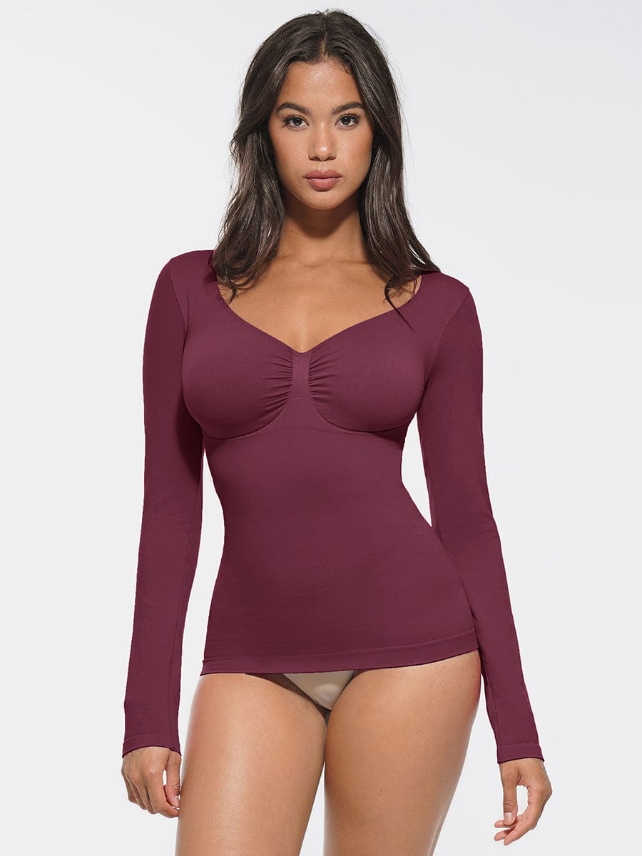 Seamless Diamond-Neck Bust Support Shaping Top