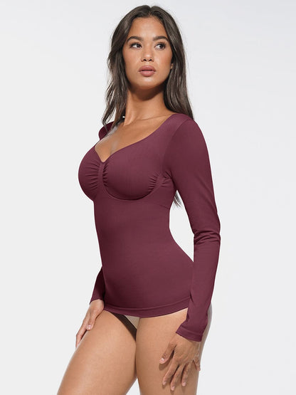 Seamless Diamond-Neck Bust Support Shaping Top
