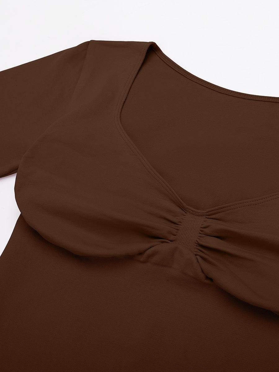 Wholesale Seamless Diamond Neck Bust Support Waist and Tummy Control Shaping Top