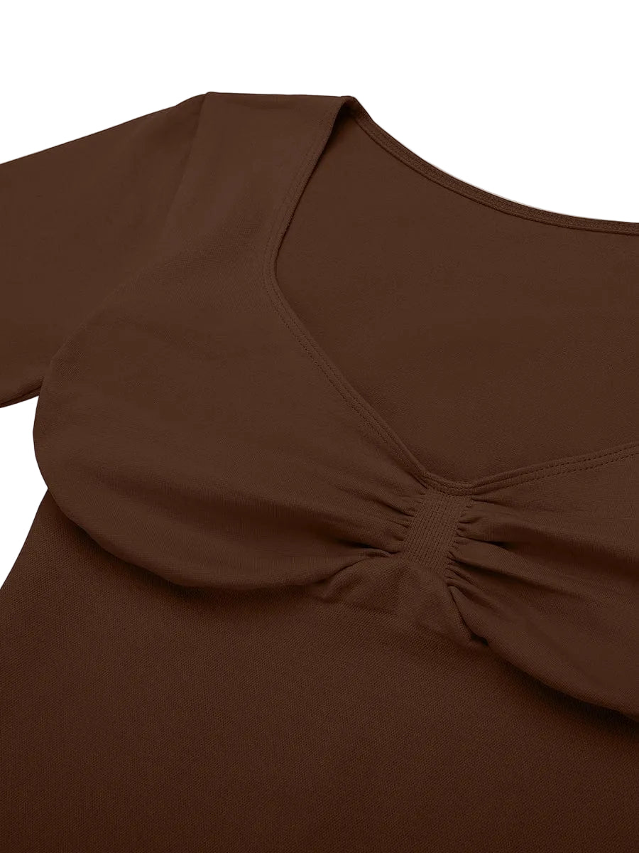 Seamless Diamond Neck Bust Support Waist and Tummy Control Shaping Top
