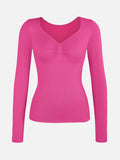 Wholesale Seamless Diamond Neck Bust Support Waist and Tummy Control Shaping Top