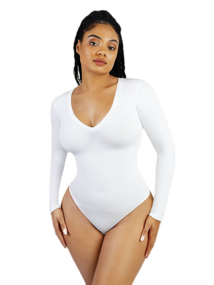 Women Seamless Long Sleeve Outerwear Bodysuit