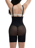 Women Strengthen Black High Waisted Shapewear With Bra Clips Tight Fit