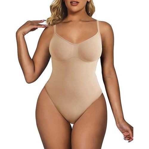 Women’s thong shapewear bodysuit with detachable straps.