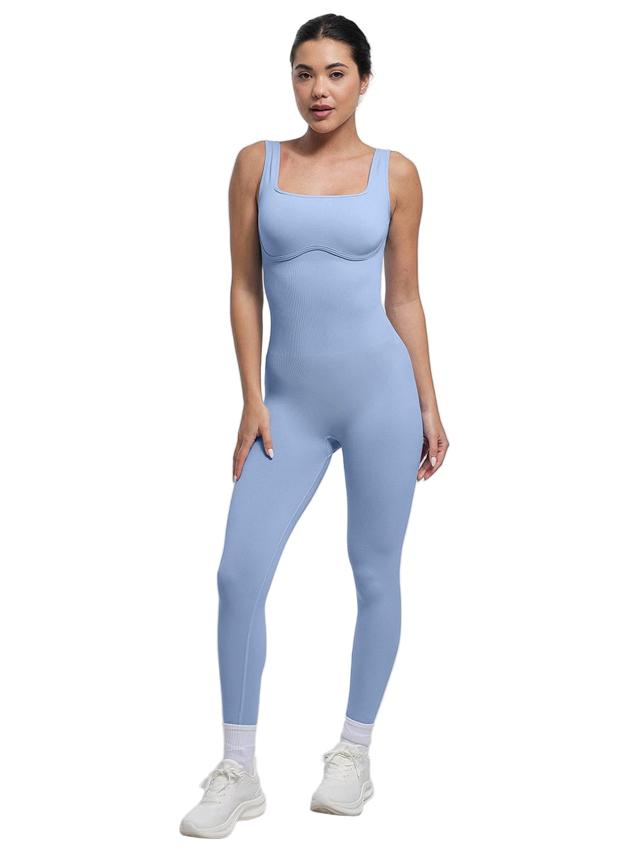 Seamless Square Neck U-Back Shaping Jumpsuit