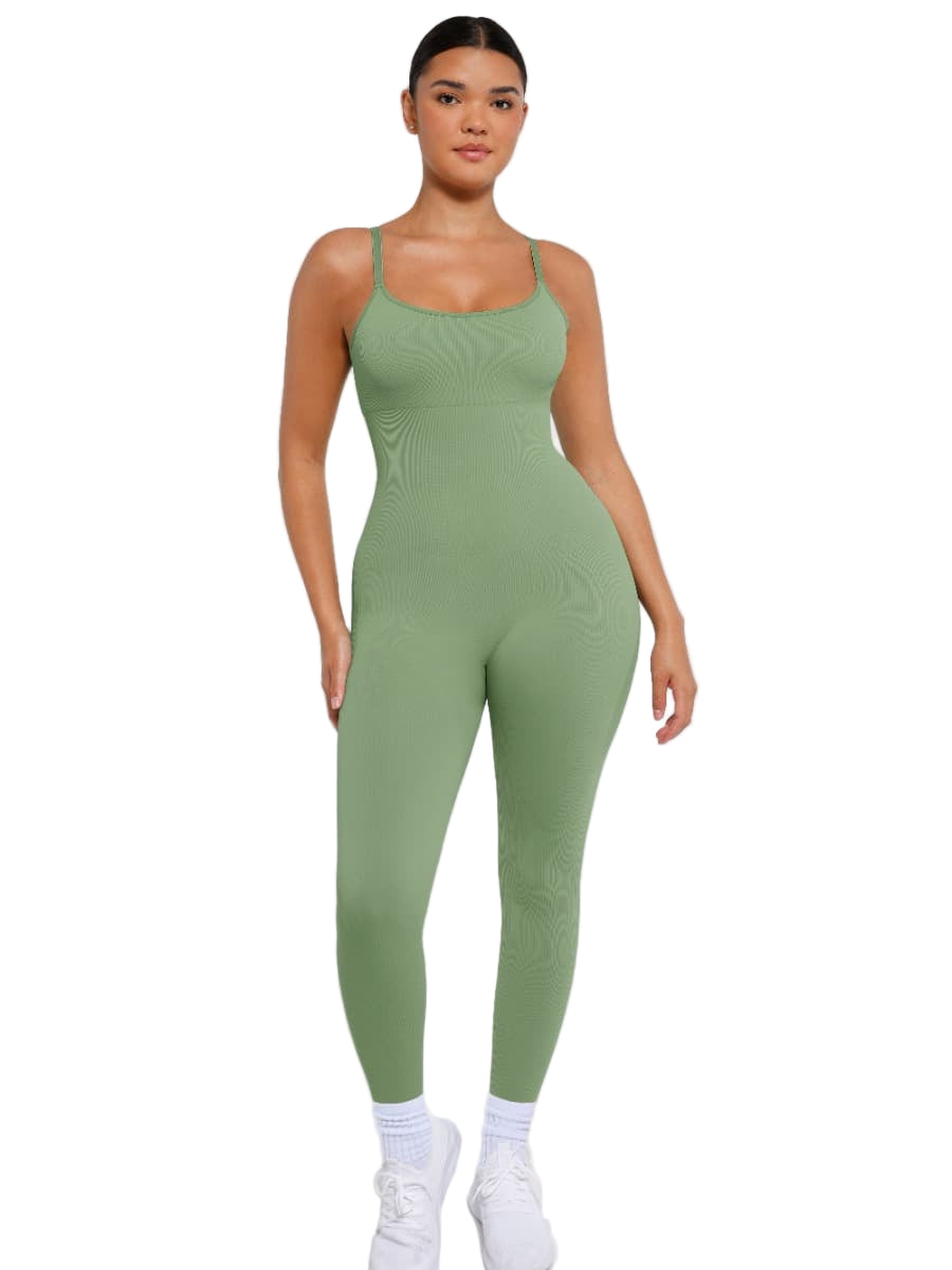 Women’s seamless sling jumpsuit, tummy control.