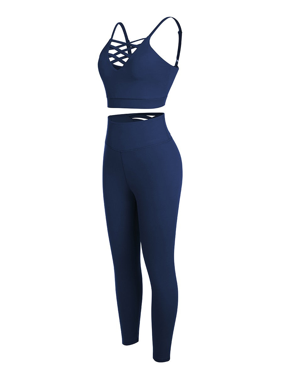 Sports Sets with Wide Waistband & Back Pockets – Low Back Running Outfit