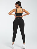Sports Sets with Wide Waistband & Back Pockets – Low Back Running Outfit