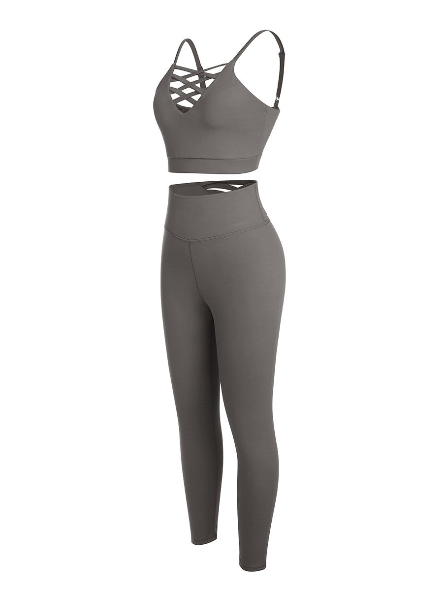 Sports Sets with Wide Waistband & Back Pockets – Low Back Running Outfit