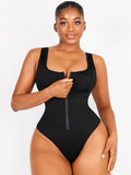 Zip-Front High-Cut Tummy Control One-Piece Swimsuit – Sleek & Functional