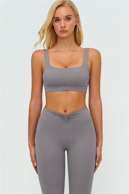 The Lushness V-Back Sports Bra Flared Leggings 2-Piece Set