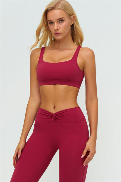 The Lushness V-Back Sports Bra Flared Leggings 2-Piece Set