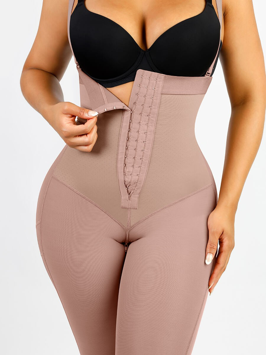 Latex Open Bust Belly Control Shapewear with Adjustable Straps