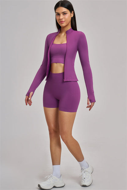 The Vision Jacket Sports Bra Shorts 3-Piece Set