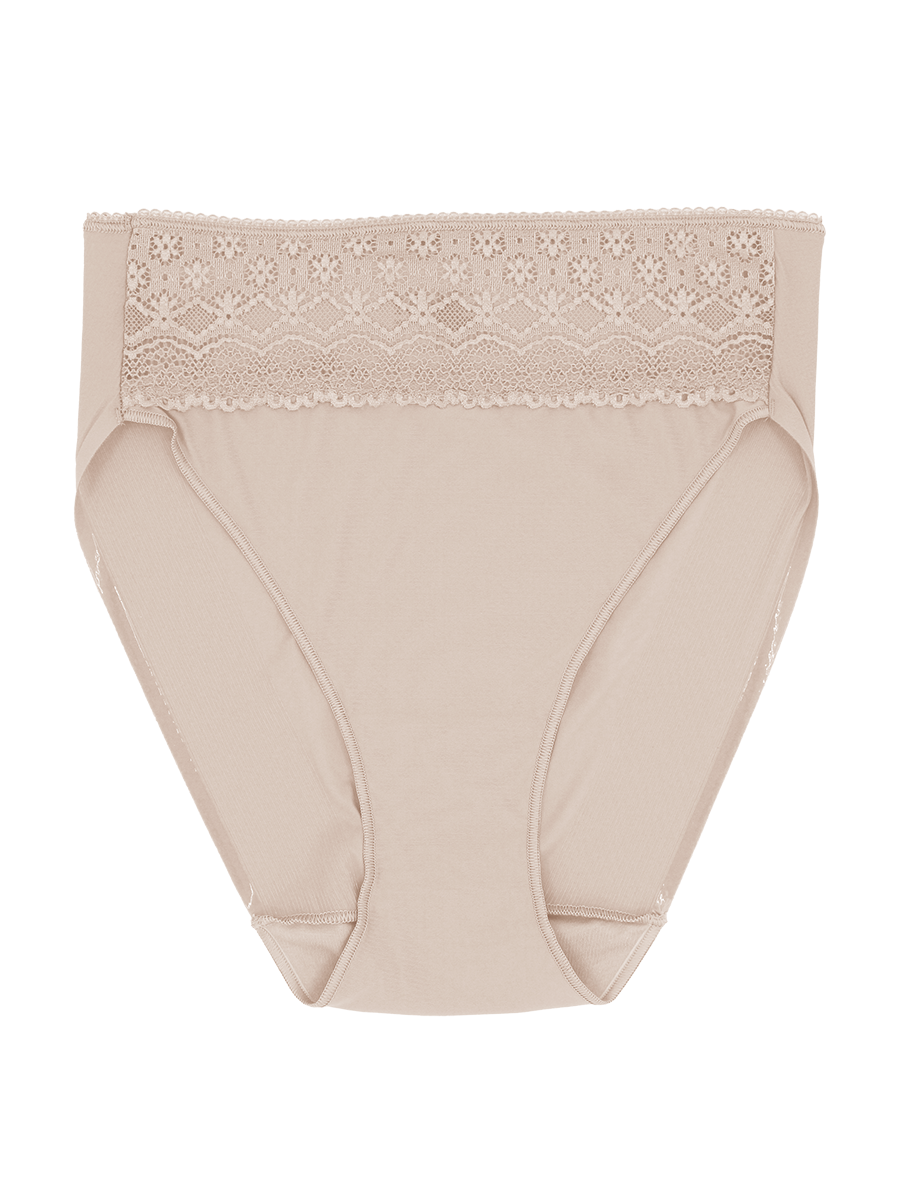 Lace Trim High-Cut Brief