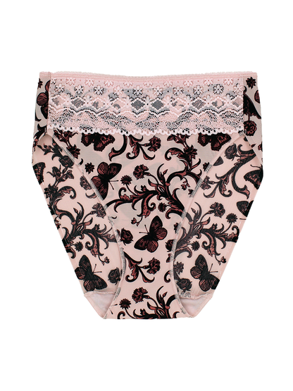 Lace Trim High-Cut Brief