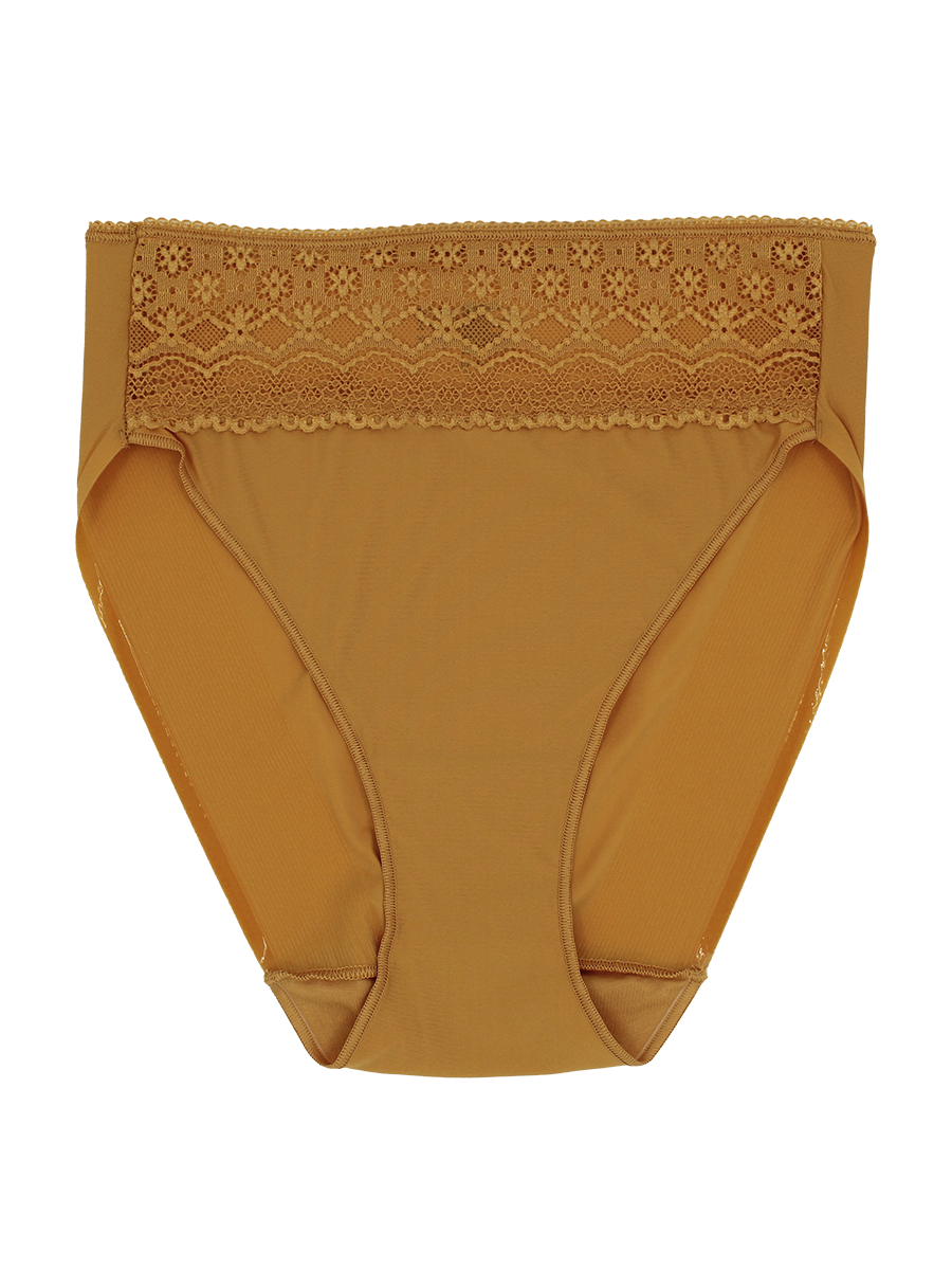 Lace Trim High-Cut Brief