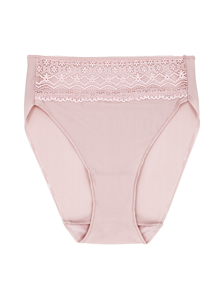 Lace Trim High-Cut Brief