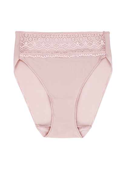 Lace Trim High-Cut Brief