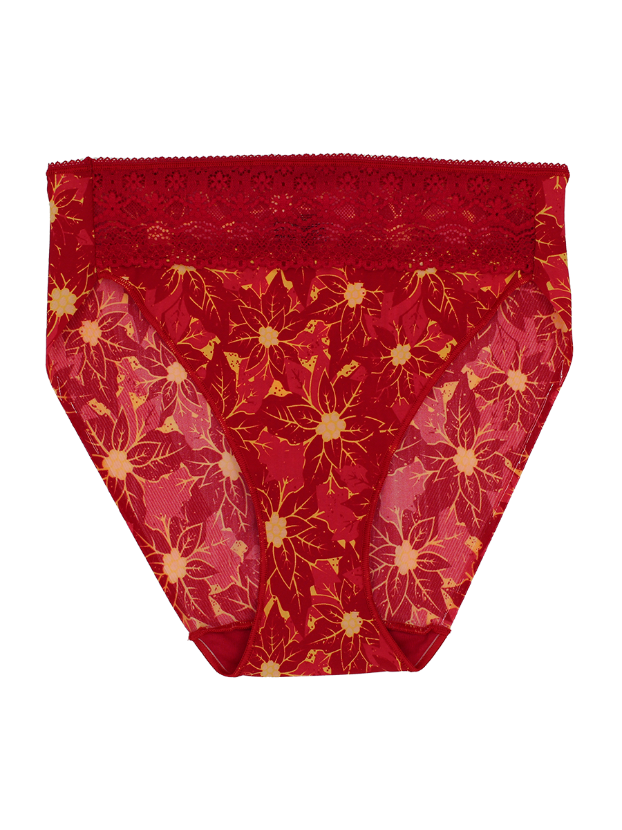 Lace Trim High-Cut Brief