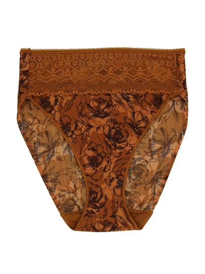 Lace Trim High-Cut Brief