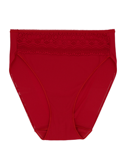 Lace Trim High-Cut Brief