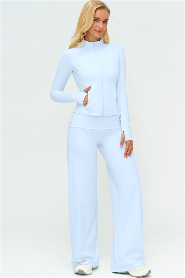 The Twirl Zip Jacket Straight Leg Pants 2-Piece Set