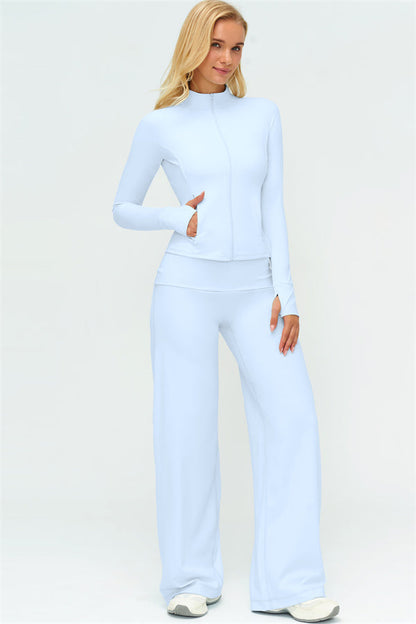 The Twirl Zip Jacket Straight Leg Pants 2-Piece Set