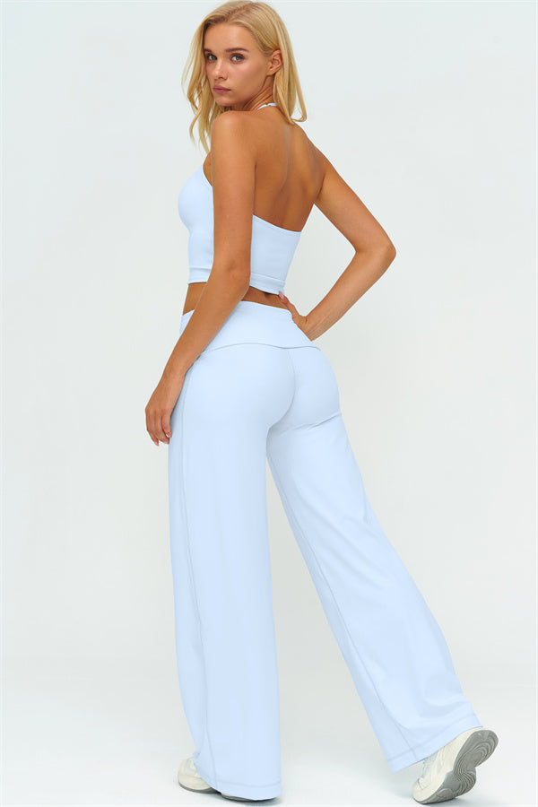 The Twirl Halter Tank Top Straight Leg Pants 2-Piece Set