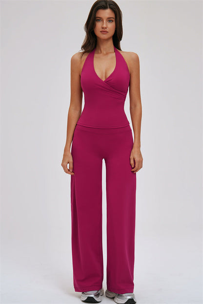 The Stride Crop Top Straight Leg Pants 2-Piece Set