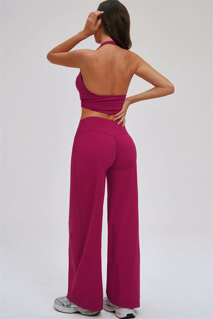The Stride Crop Top Straight Leg Pants 2-Piece Set