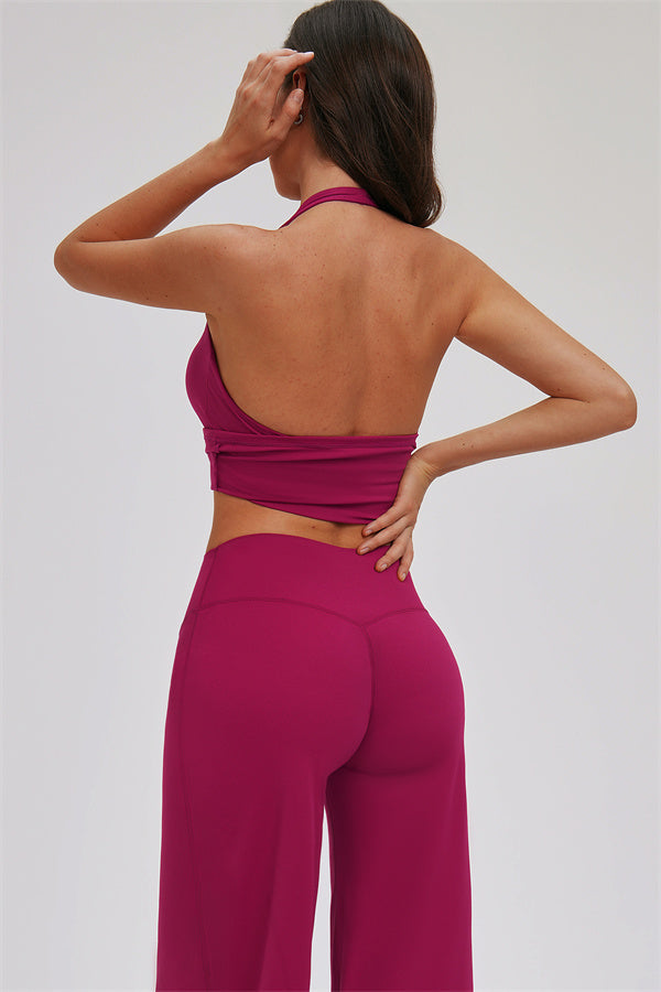 The Stride Crop Top Straight Leg Pants 2-Piece Set