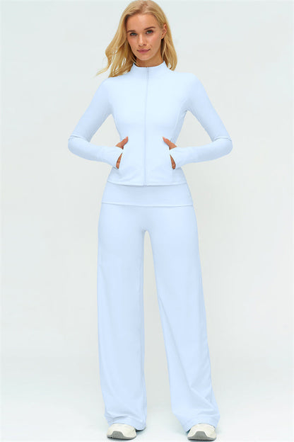 The Twirl Zip Jacket Straight Leg Pants 2-Piece Set