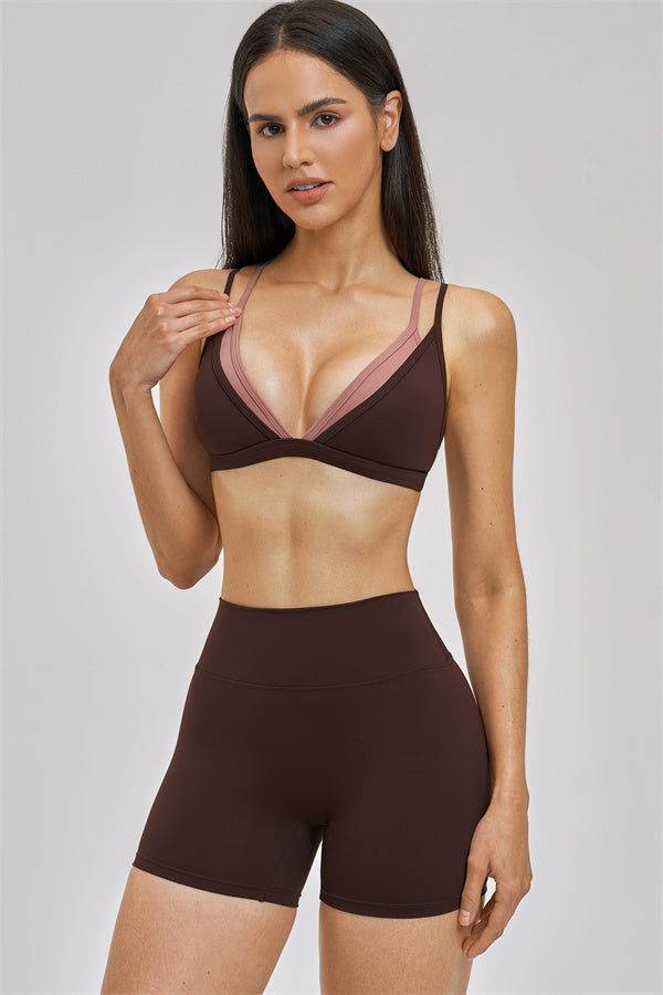 The New Seraphine Layered V Sports Bra Shorts 2-Piece Set