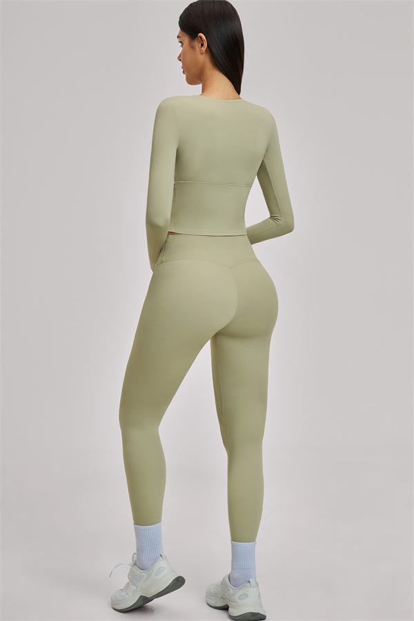The Swoon Long Sleeve Crop top Leggings 2-Piece Set