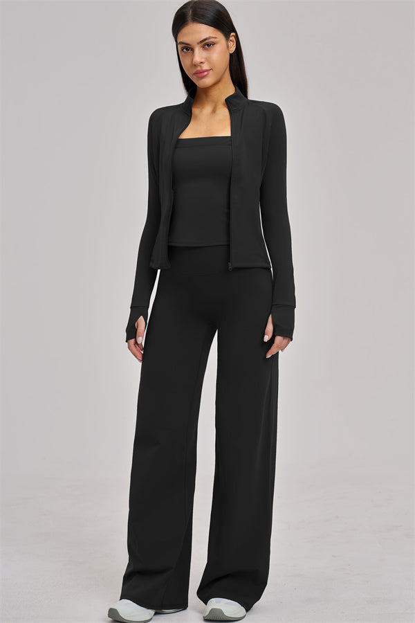The Swoon Jacket Tank Top Flared Leggings 3-Piece Set