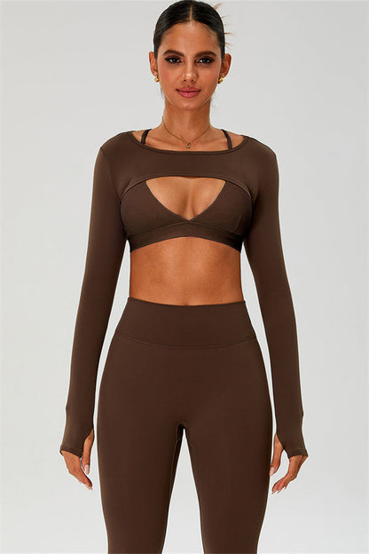 The Ember Sports Bra Crop Top Leggings 3-Piece Set