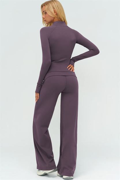 The Twirl Zip Jacket Straight Leg Pants 2-Piece Set