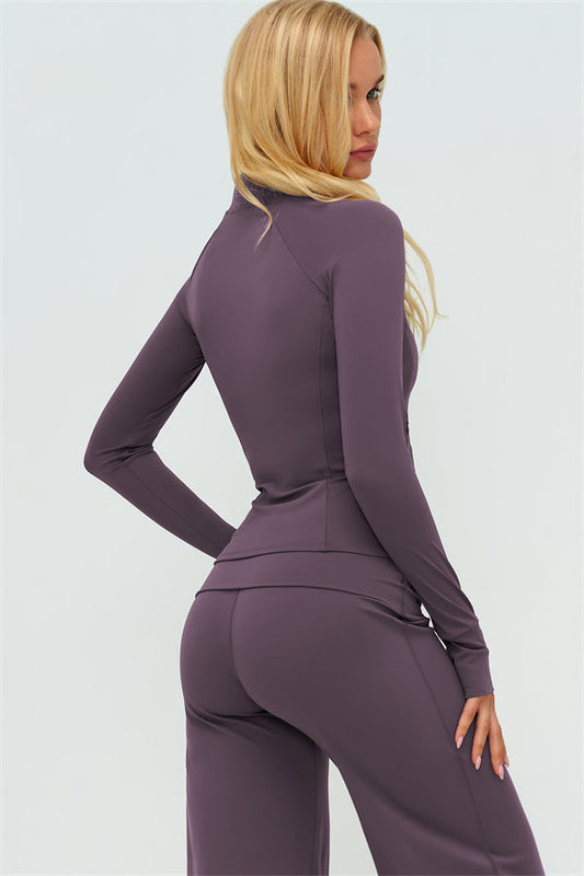The Twirl Zip Jacket Sports Bra Straight Leg Pants 3-Piece Set