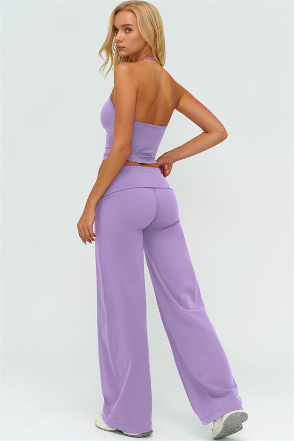 The Twirl Halter Tank Top Straight Leg Pants 2-Piece Set