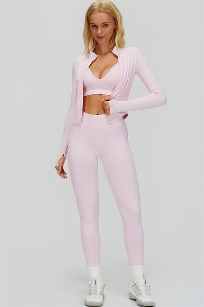 The Empower Jacket Sports Bra Leggings 3-Piece Set