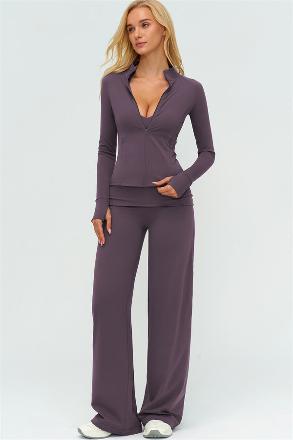 The Twirl Zip Jacket Straight Leg Pants 2-Piece Set